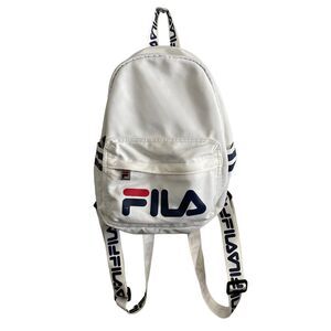Fila Logo Mini Backpack 9x5x11 White Red Blue School Bookbag